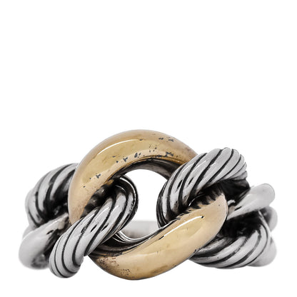 David Yurman Sterling Silver 18K Yellow Gold Belmont Ring 52 6 1 of 5