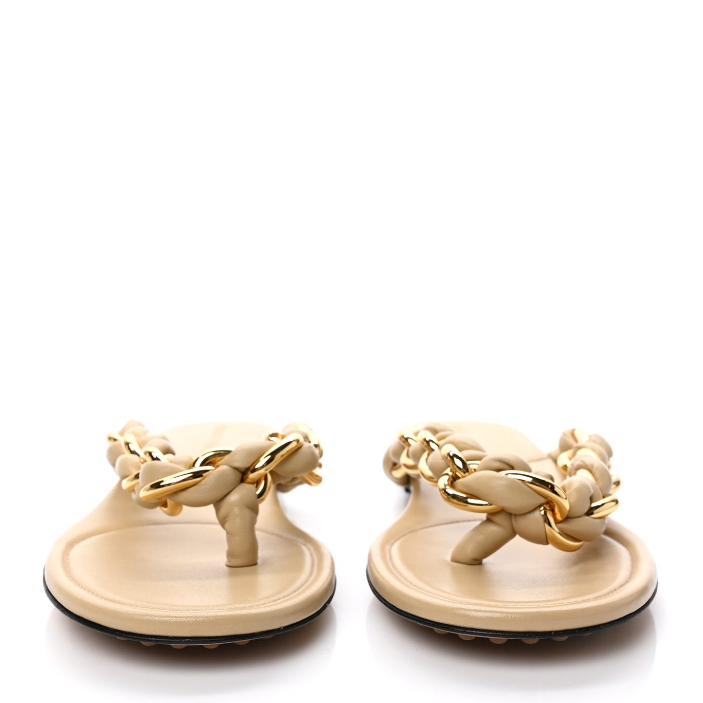 Nappa Chain Dot Flat Sandals 40 Cane Sugar