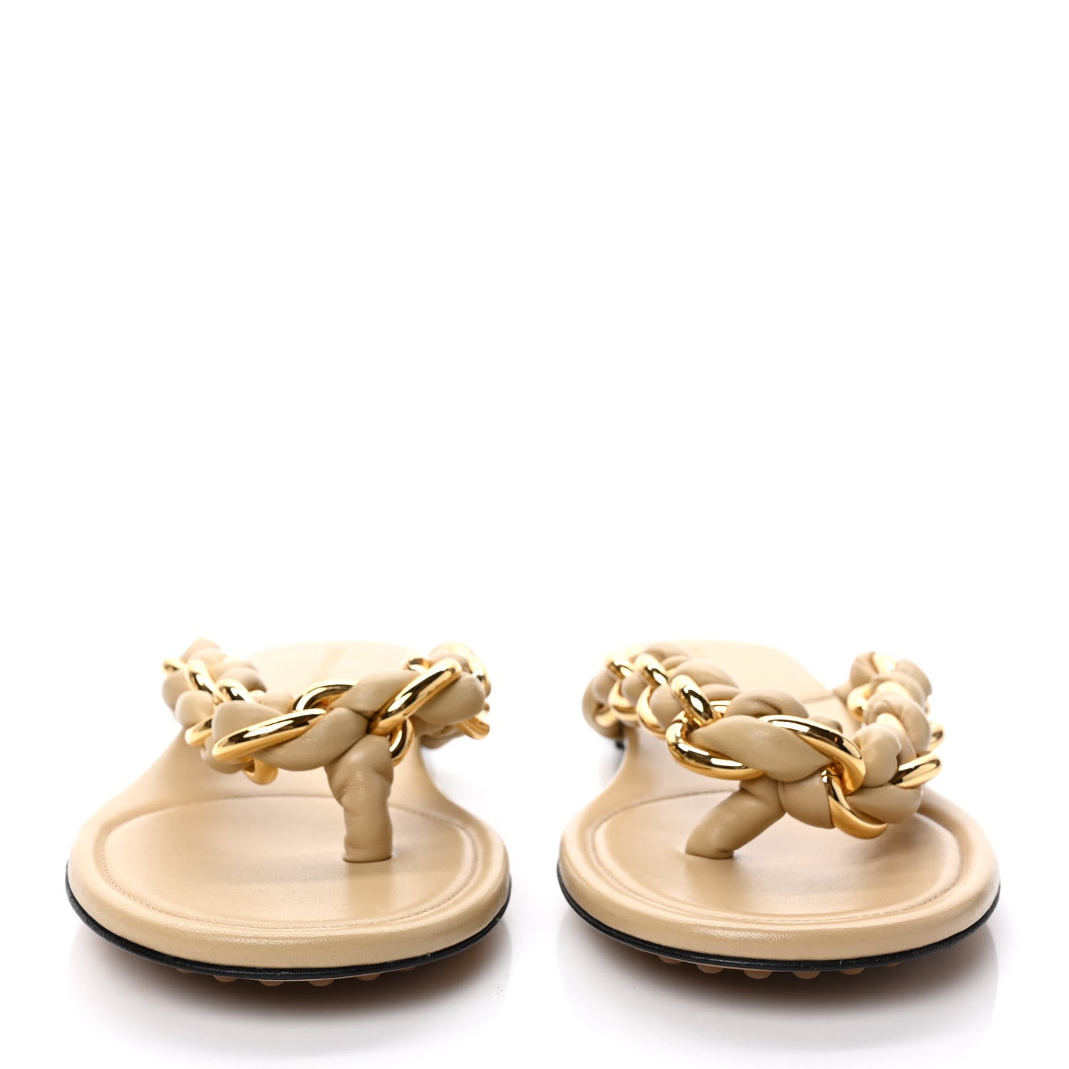 Bottega Veneta Nappa Chain Dot Flat Sandals 40 Cane Sugar 2 of 8