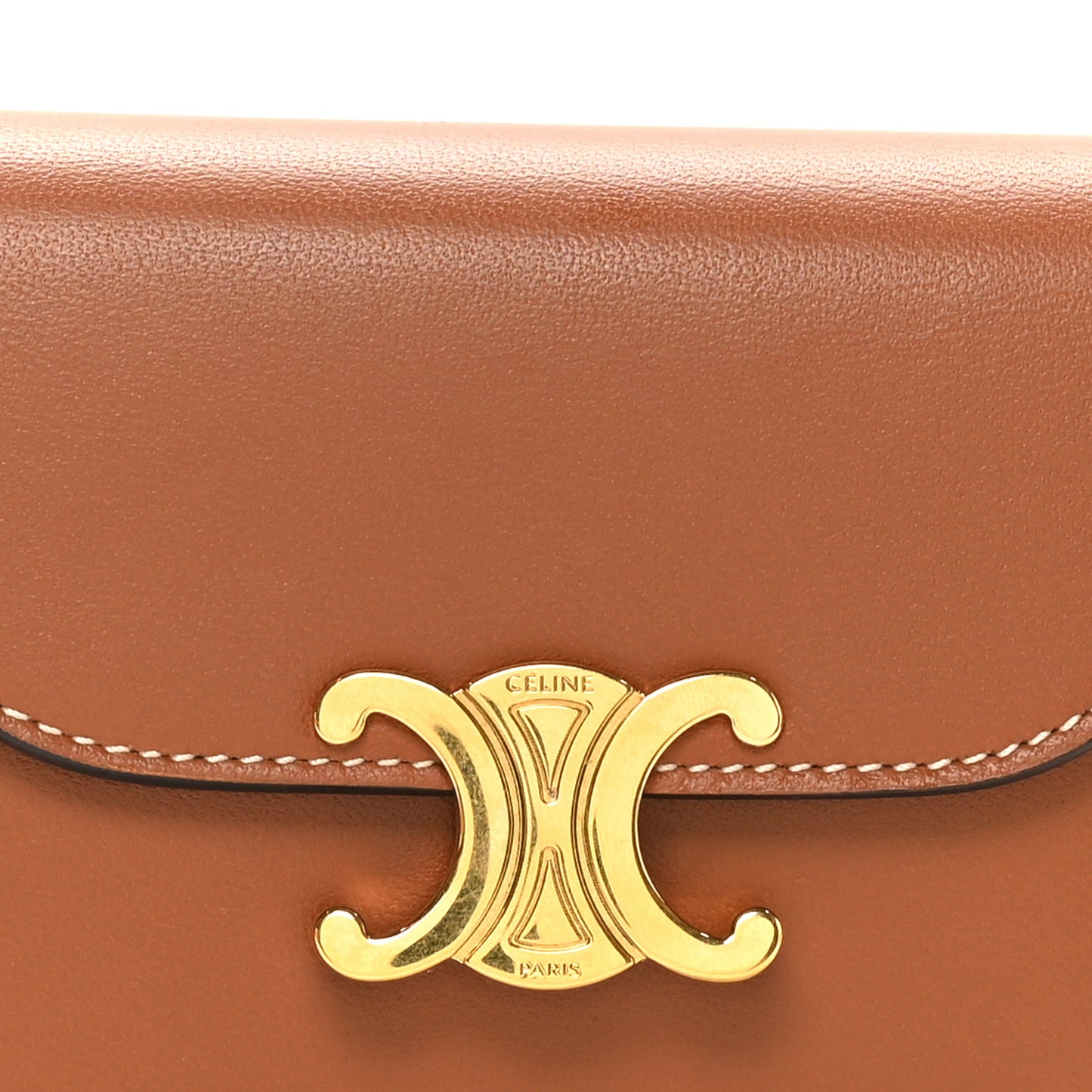 Shiny Smooth Lambskin Small Triomphe Wallet Tan