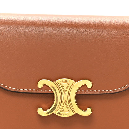 Celine Shiny Smooth Lambskin Small Triomphe Wallet Tan 8 of 9