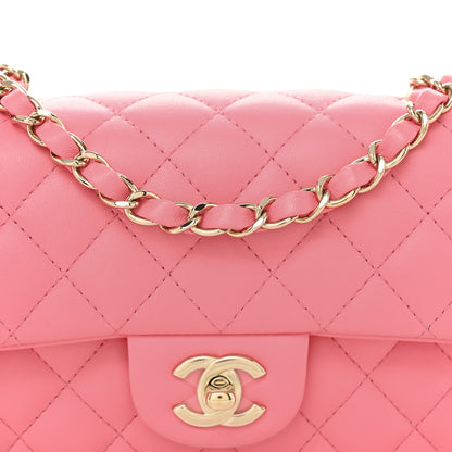 Chanel Lambskin Quilted Mini Rectangular Flap Pink 8 of 11