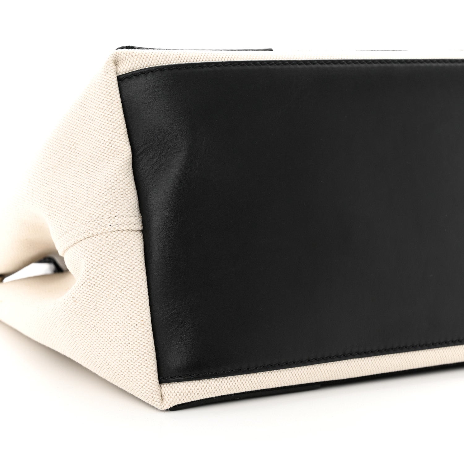 Balenciaga Cotton Canvas Satin Calfskin S Navy Cabas Natural Black 10 of 11