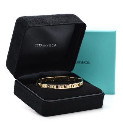 Tiffany 18K Yellow Gold Diamond Atlas Pierced Hinged Bangle Bracelet 5 of 5