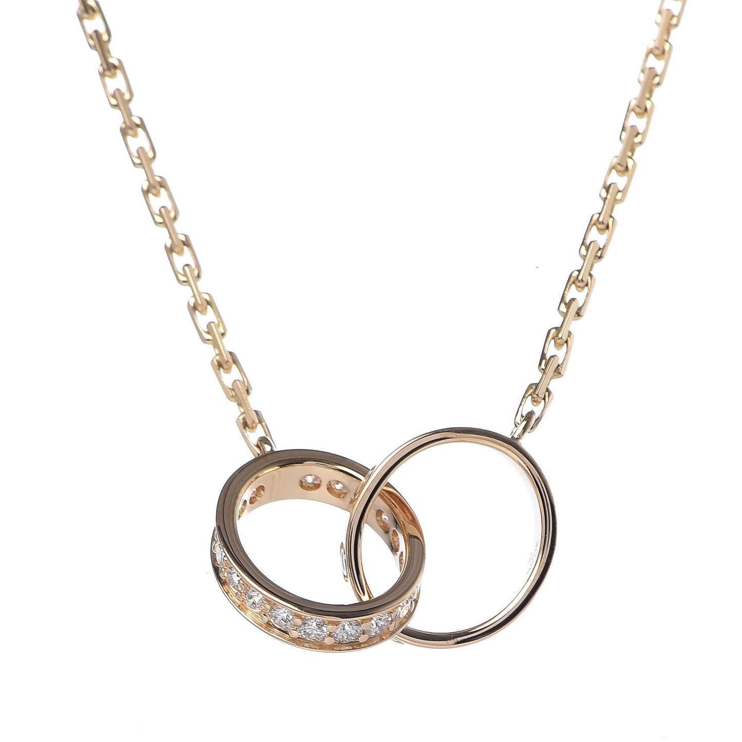 18K Yellow Gold Diamond Interlocking LOVE Necklace