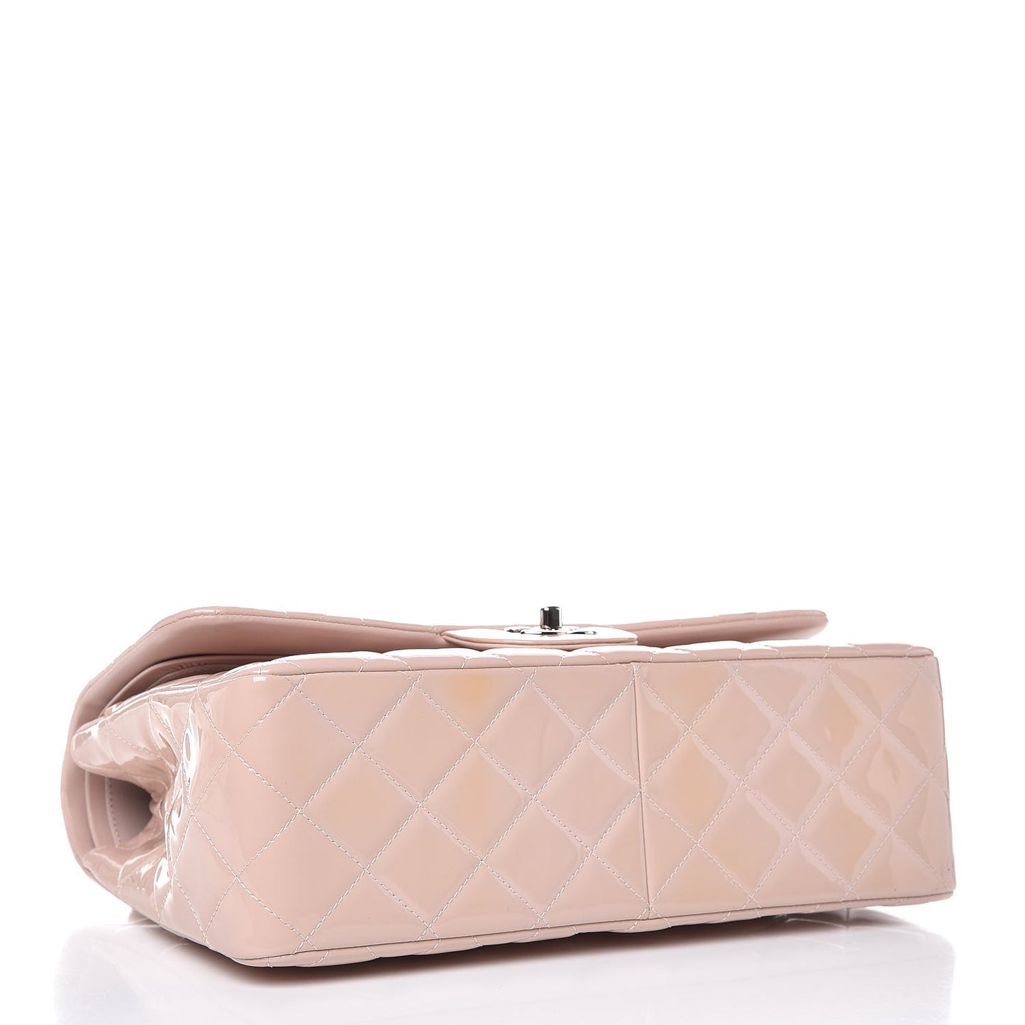 Patent Quilted Jumbo Double Flap Light Pink