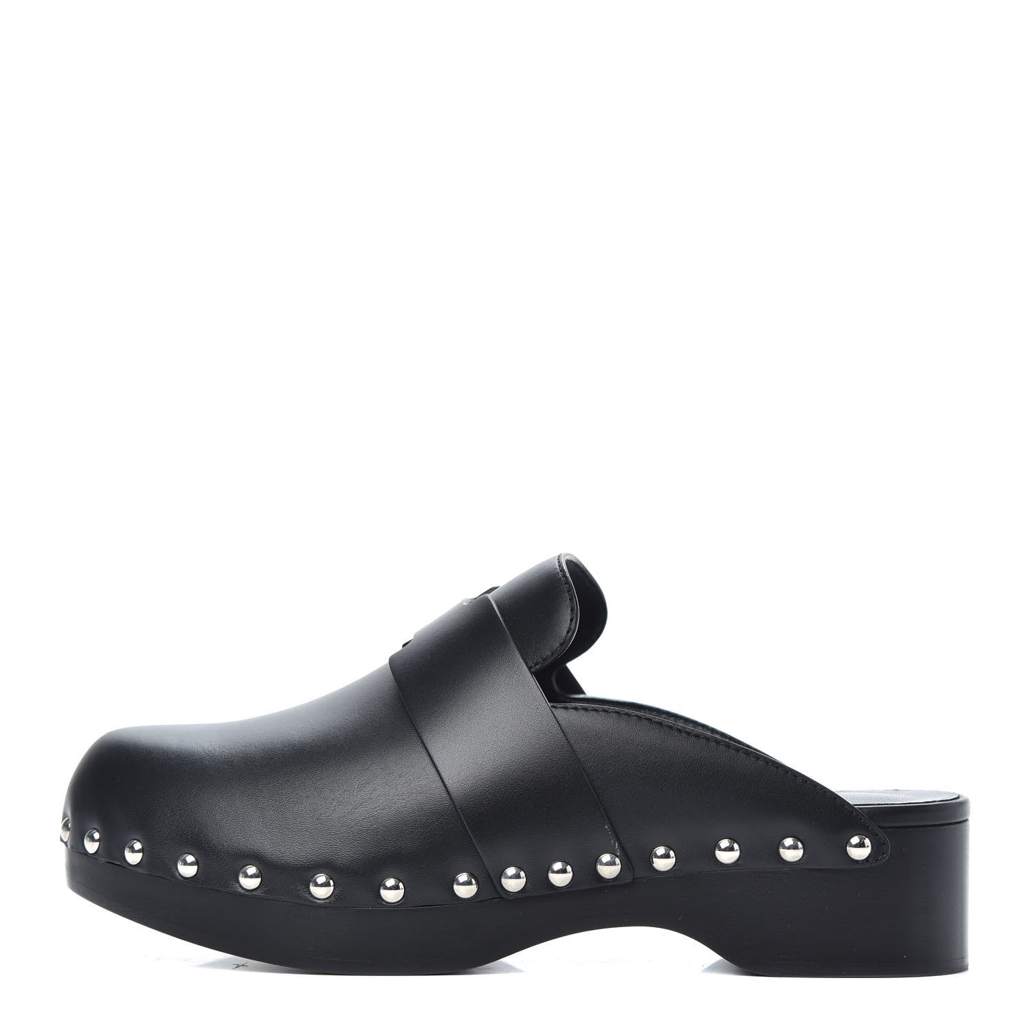 Hermes Calfskin Calya Mules 36 Black 1 of 8