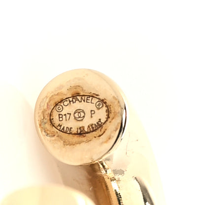 Chanel Metal Large CC Earrings Light Gold 4 of 4