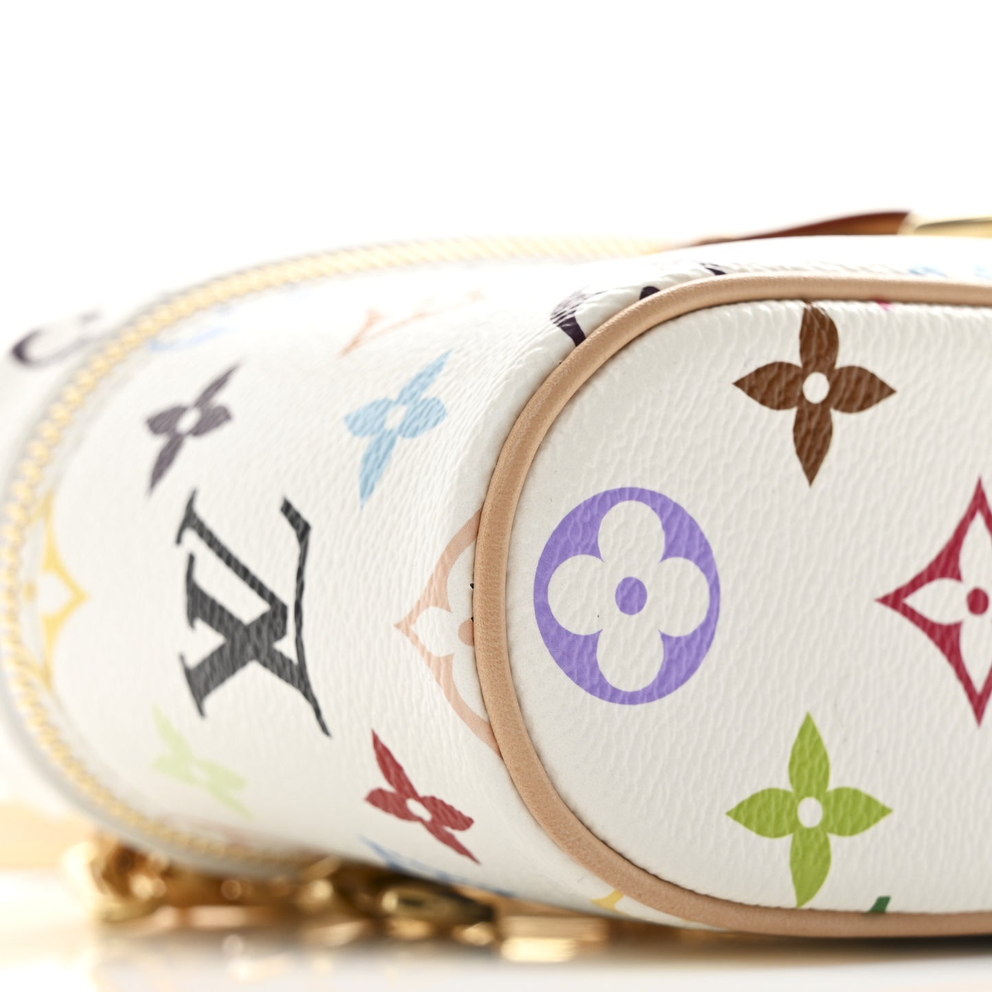 LV x TM Monogram Multicolor Vanity Chain Pouch White