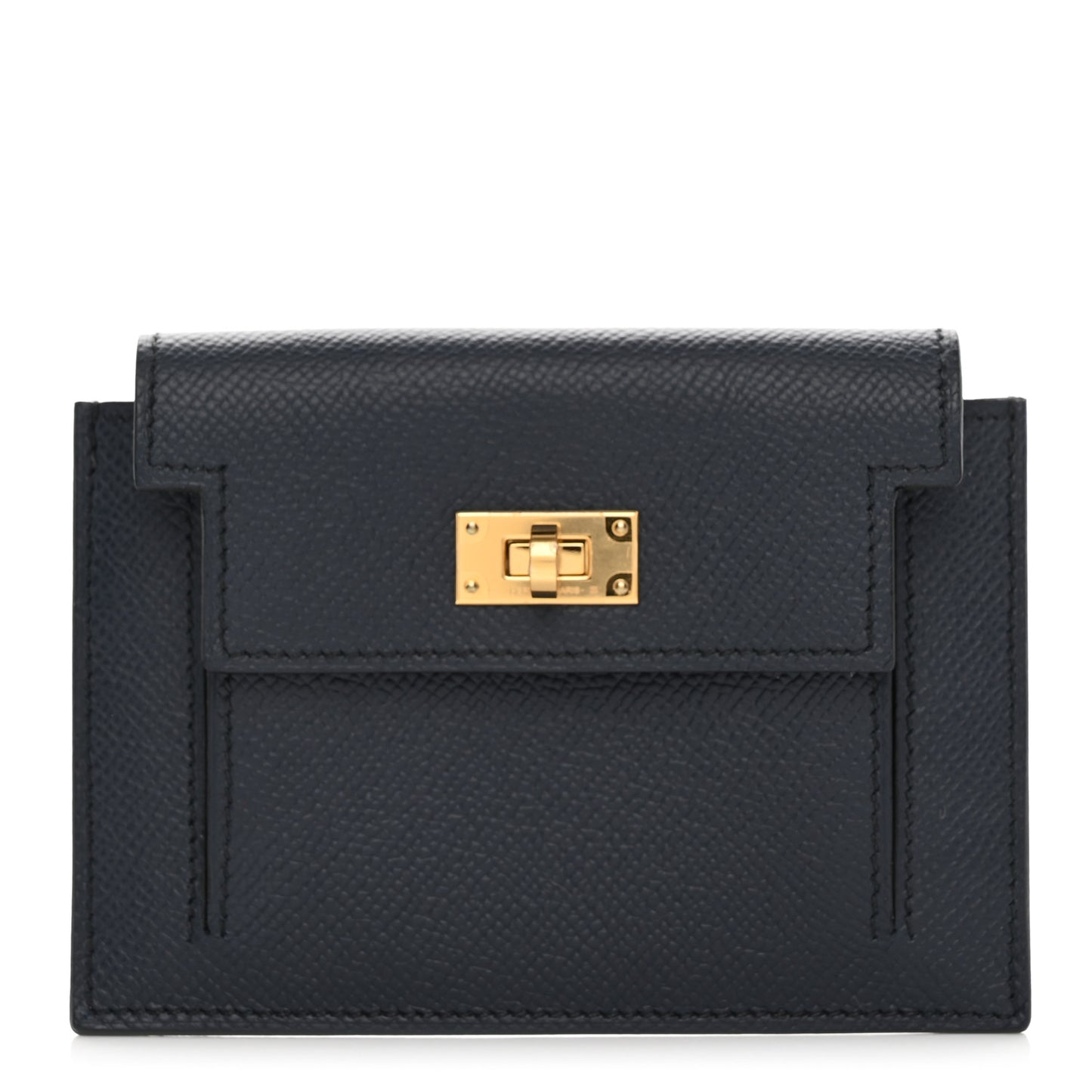 Epsom Kelly Pocket Compact Wallet Blue Indigo