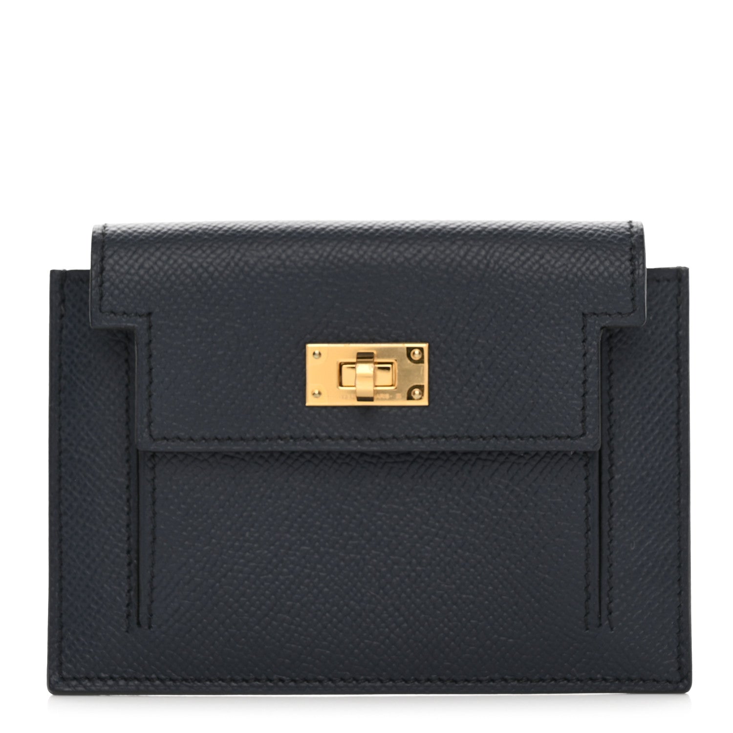 Hermes Epsom Kelly Pocket Compact Wallet Blue Indigo 1 of 7