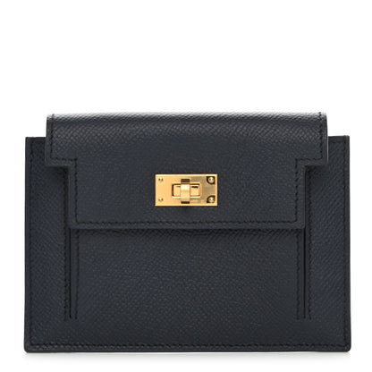 Hermes Epsom Kelly Pocket Compact Wallet Blue Indigo 1 of 7