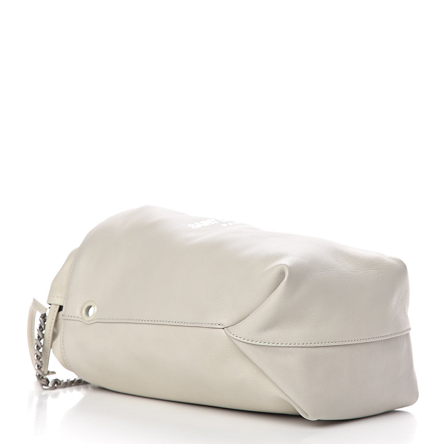 Lambskin Small Teddy Bucket Bag White