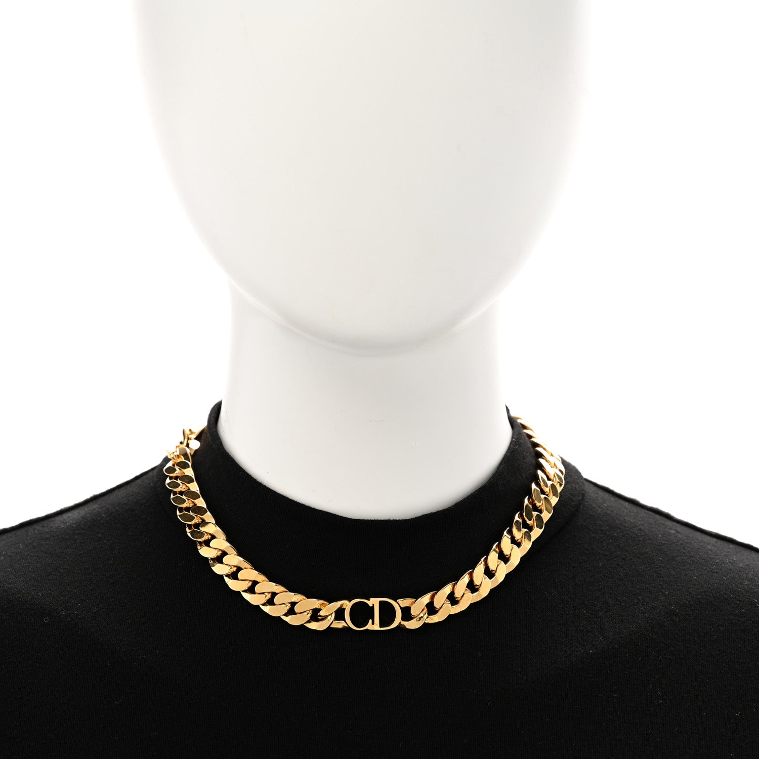 Christian Dior Metal Danseuse Etoile Chain Choker Necklace Gold 2 of 5
