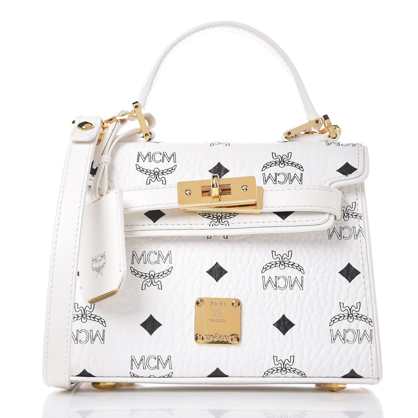 Visetos Mini Heritage Top Handle Satchel White