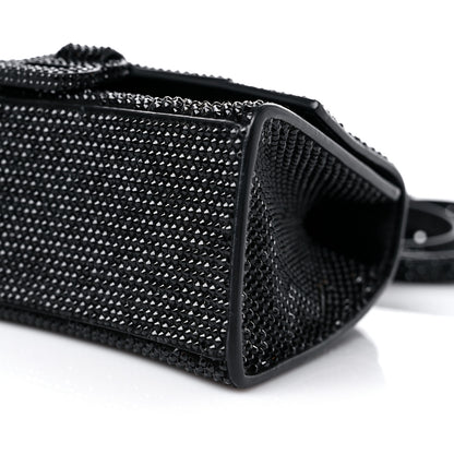 Balenciaga Strass Suede Hourglass Top Handle Bag XS Black Jet 9 of 10