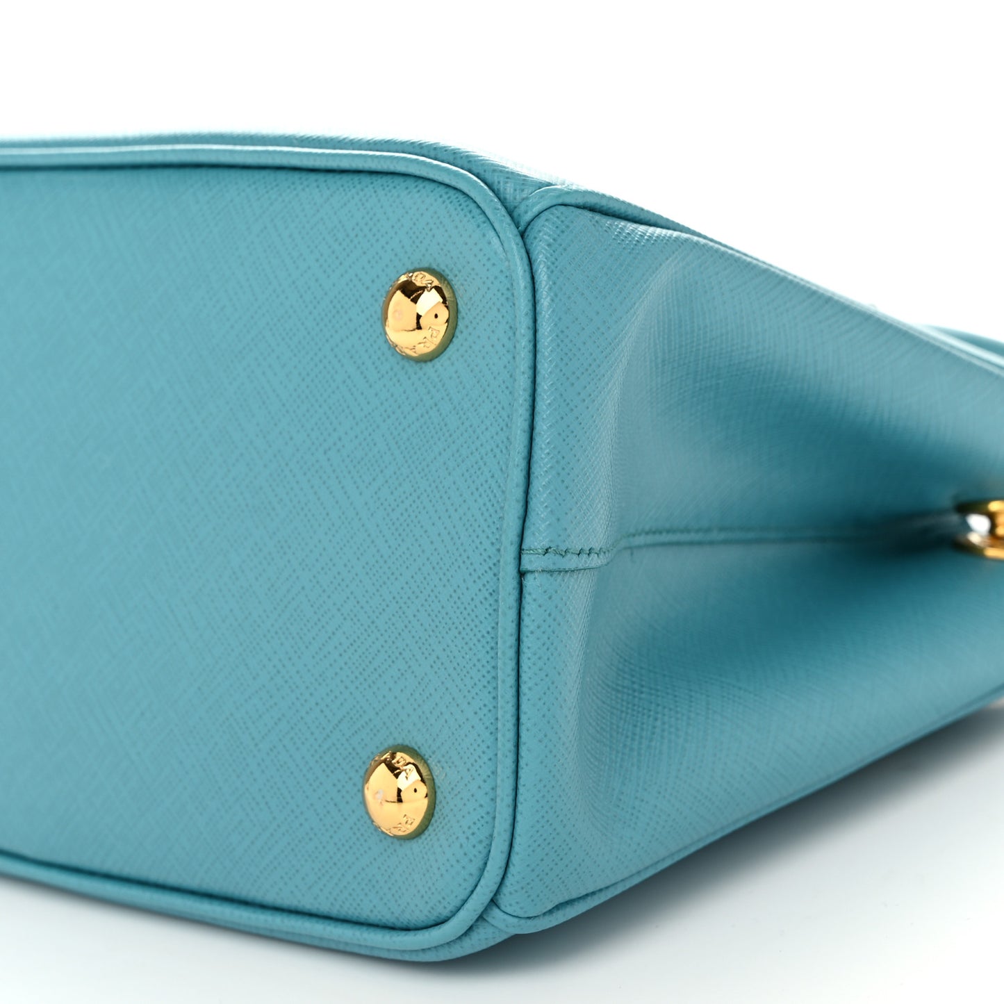 Saffiano Lux Mini Galleria Double Zip Tote Turchese