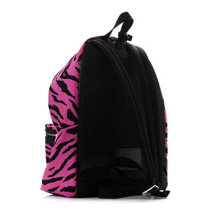 Saint Laurent Canvas Zebra Print City Backpack Pink Black 3 of 10