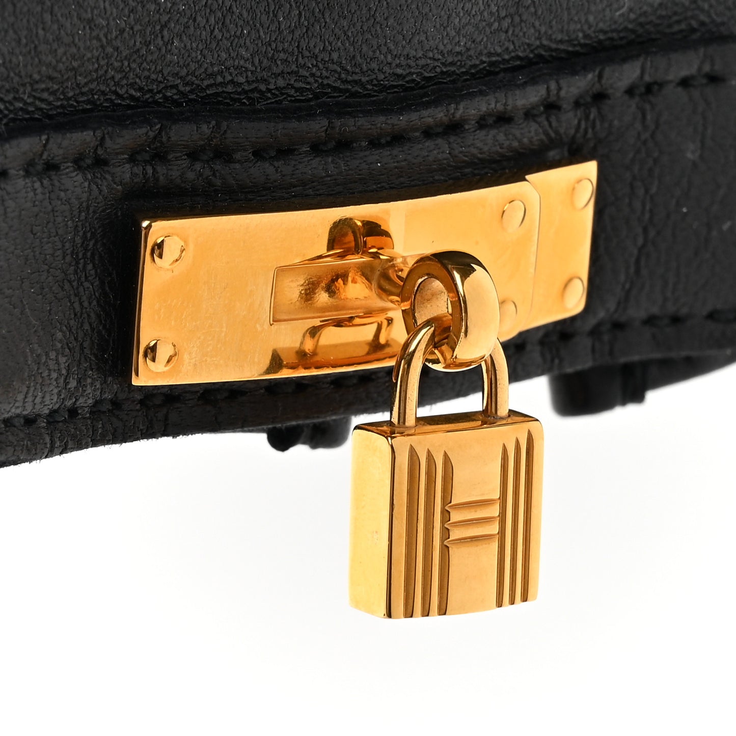 Lambskin Soya Kelly Lock Gloves 6.5 Black