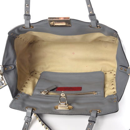 Valentino Garavani Vitello Small Rockstud Tote Grey 6 of 22