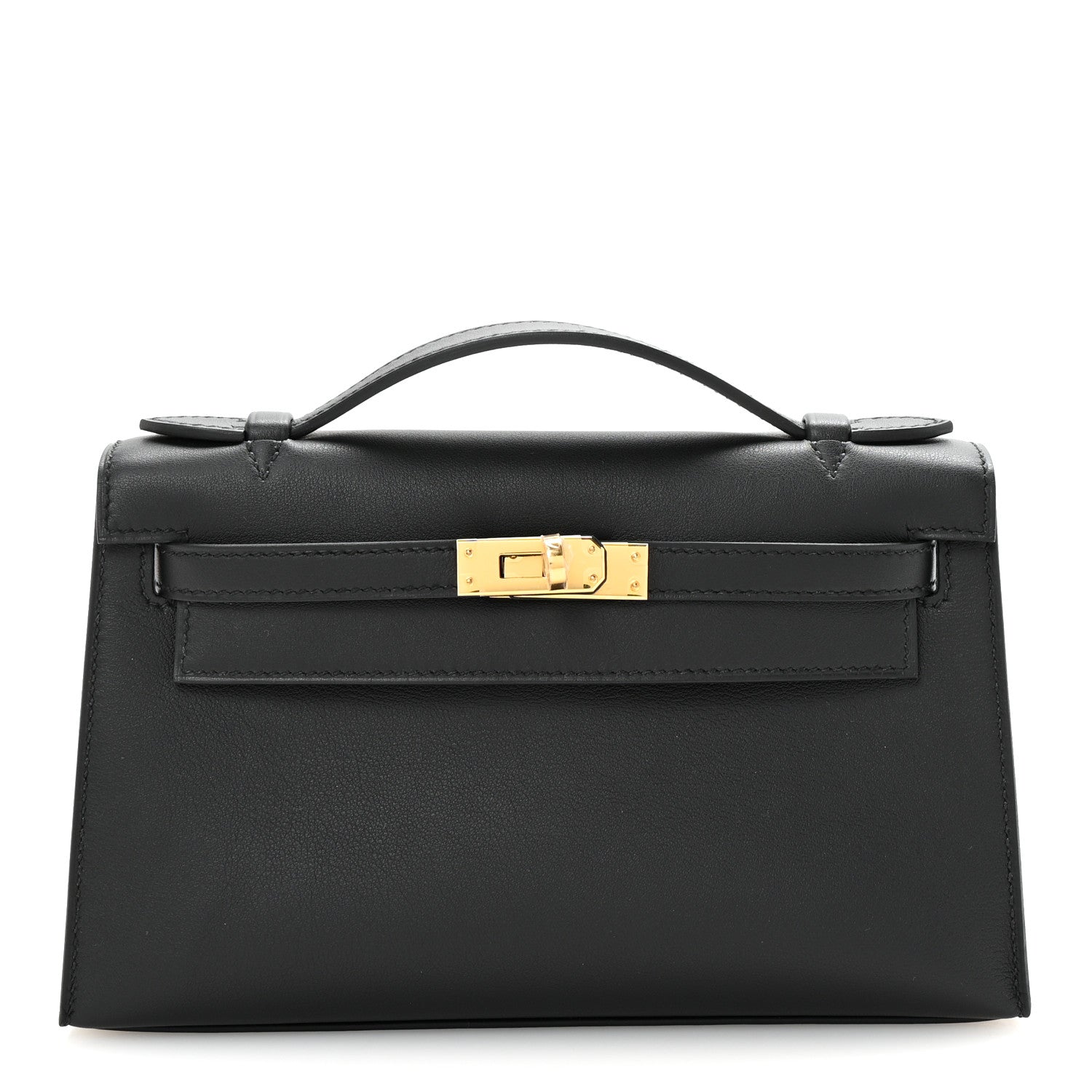 Hermes Swift Kelly Pochette Clutch Black 1 of 7