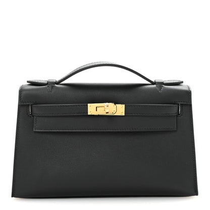 Hermes Swift Kelly Pochette Clutch Black 1 of 7