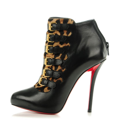 Christian Louboutin Calfskin Pony Hair Leopard Attroupa 120 Booties 36.5 1 of 8