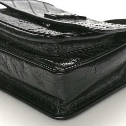 Saint Laurent Crinkled Calfskin Matelasse Monogram Baby Niki Chain Satchel Black 10 of 10