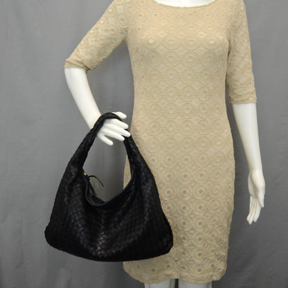 Bottega Veneta Woven Medium Veneta Hobo Nero 2 of 9
