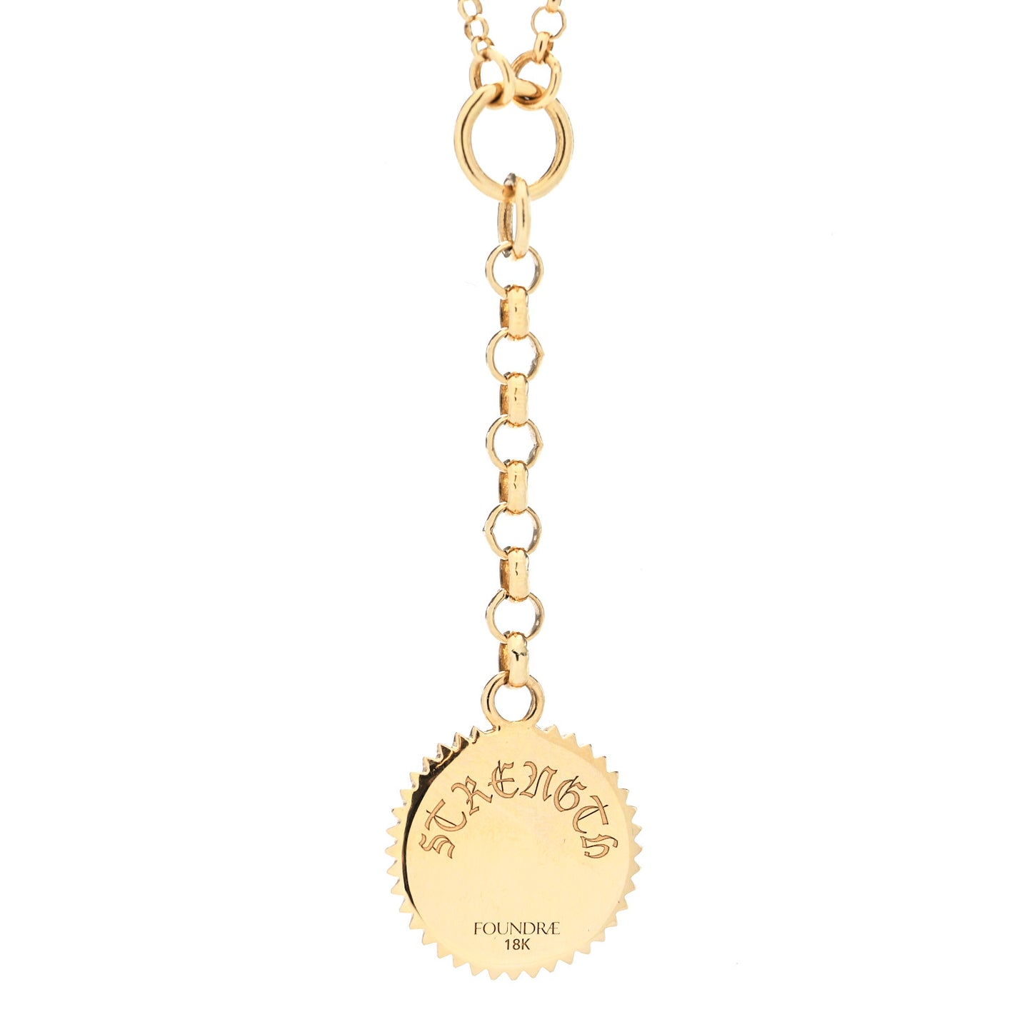 18K Yellow Gold Diamond Small Strength Mixed Belcher Chain Necklace