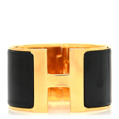 Hermes Enamel Extra Wide Clic Clac H Bracelet GM Black 1 of 5