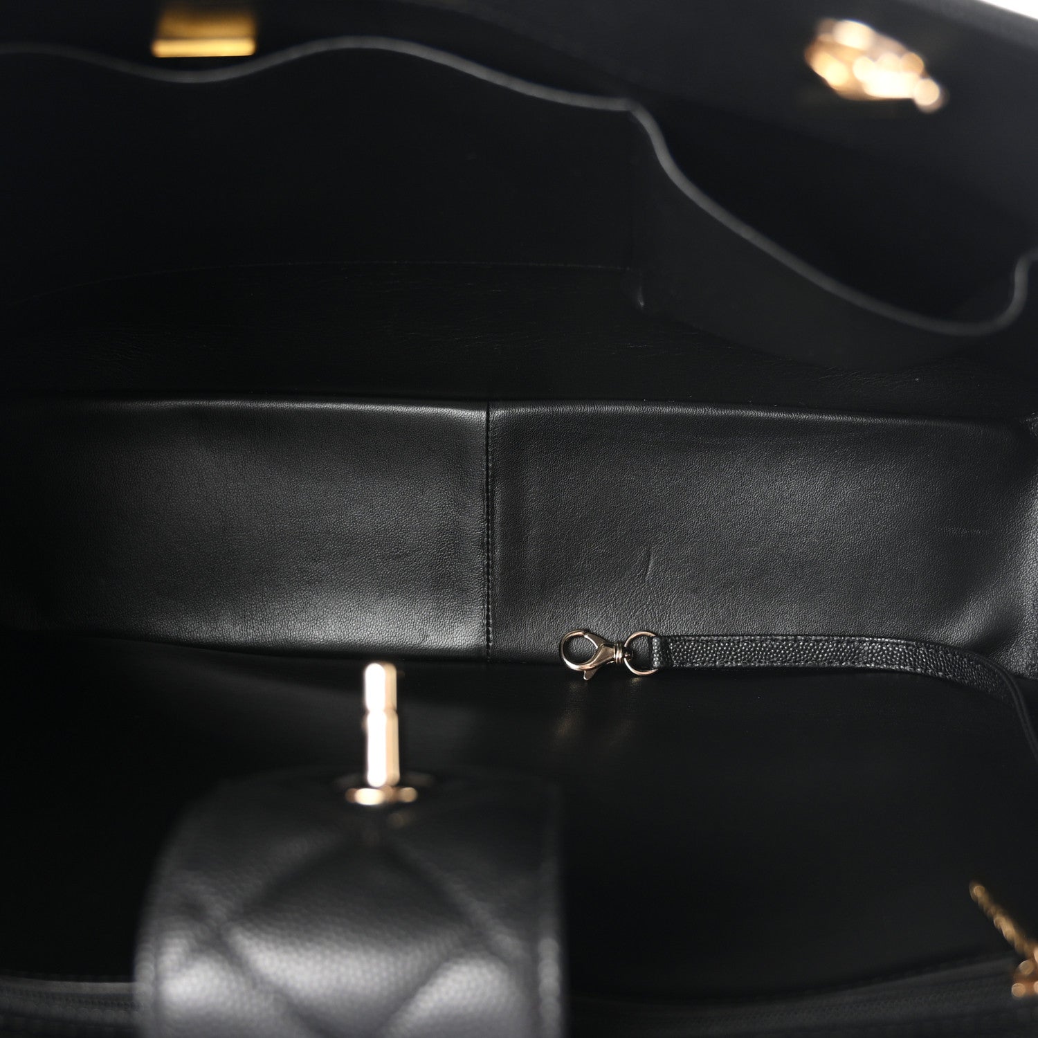 Chanel Caviar Quilted Small Shopping Tote Black 4 of 9