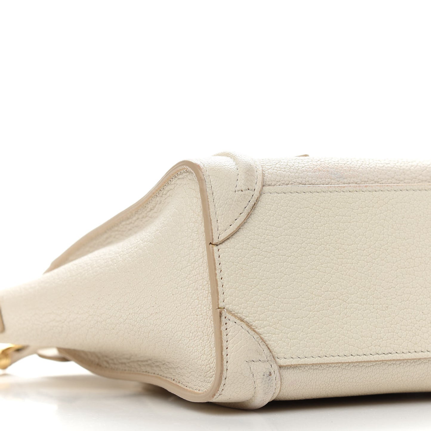 Drummed Calfskin Nano Luggage Ivory