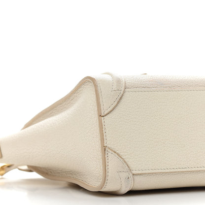 Celine Drummed Calfskin Nano Luggage Ivory 8 of 20