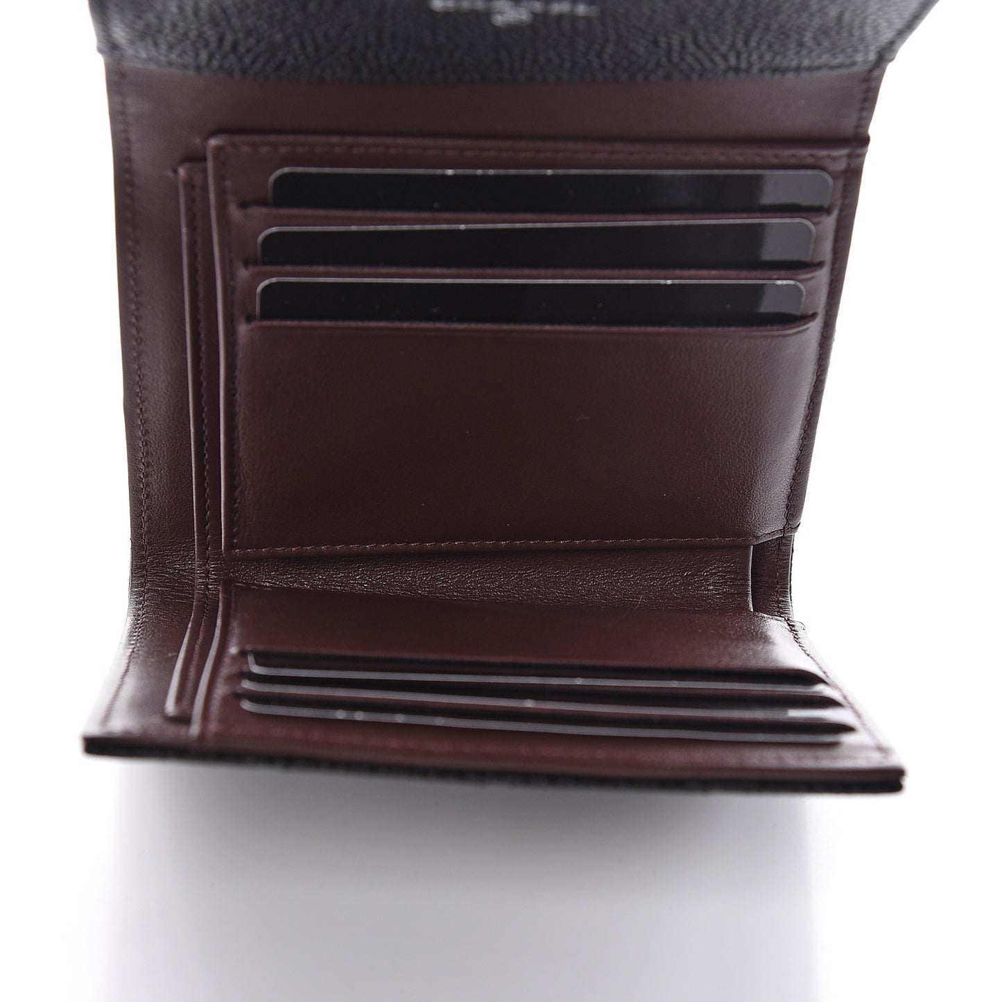 Caviar Quilted Compact Flap Wallet Black
