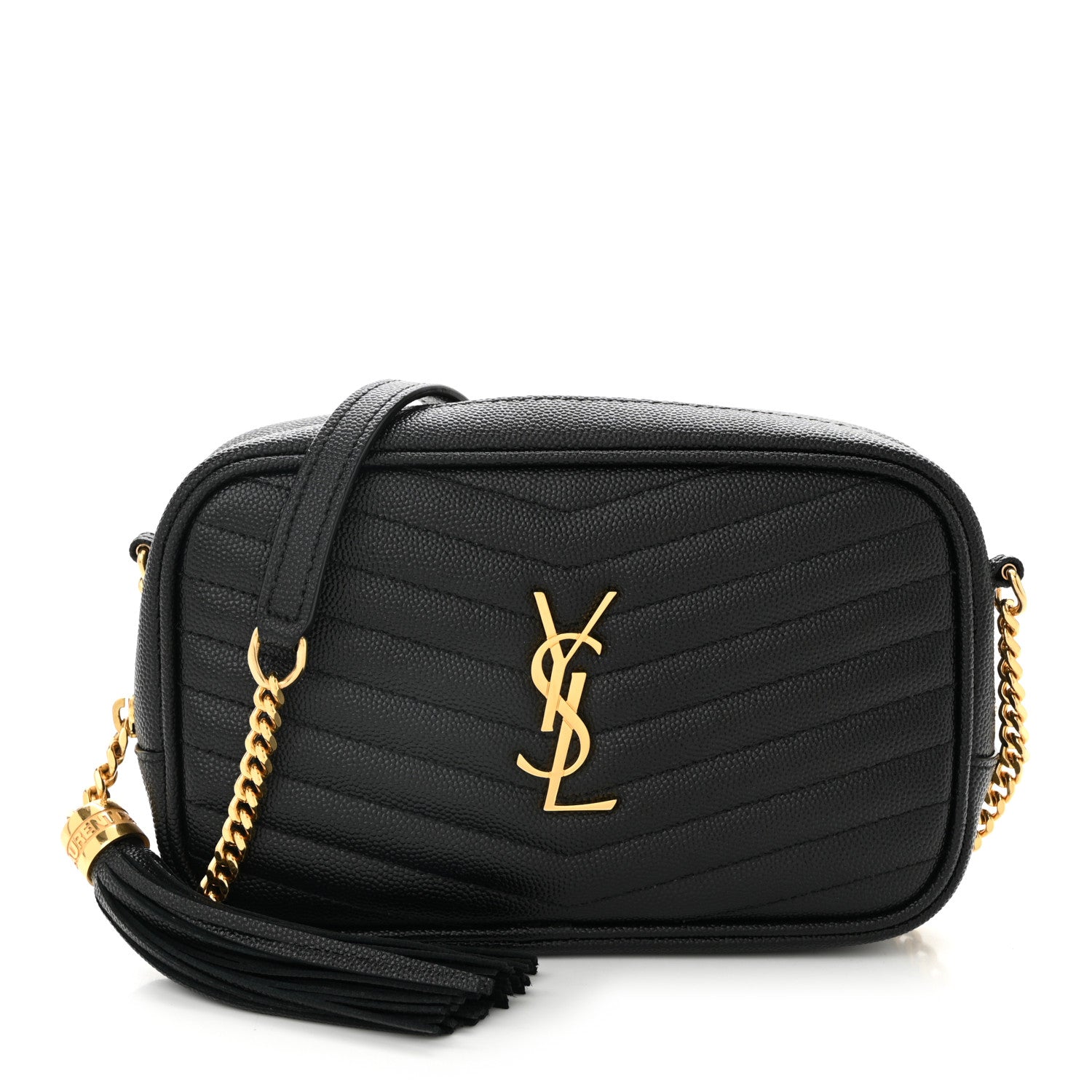Saint Laurent Grain De Poudre Matelasse Monogram Mini Lou Camera Bag Black 1 of 10
