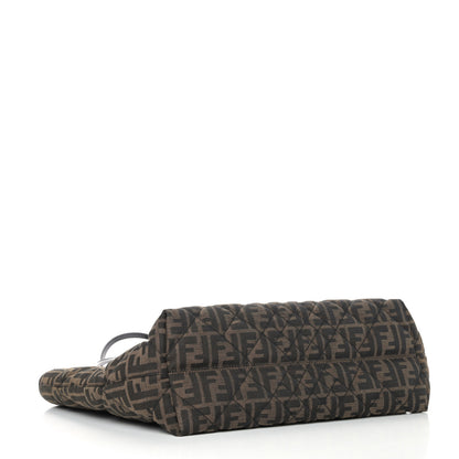 Fendi Zucca Quilted Medium Roll Tote Tobacco Black 3 of 9