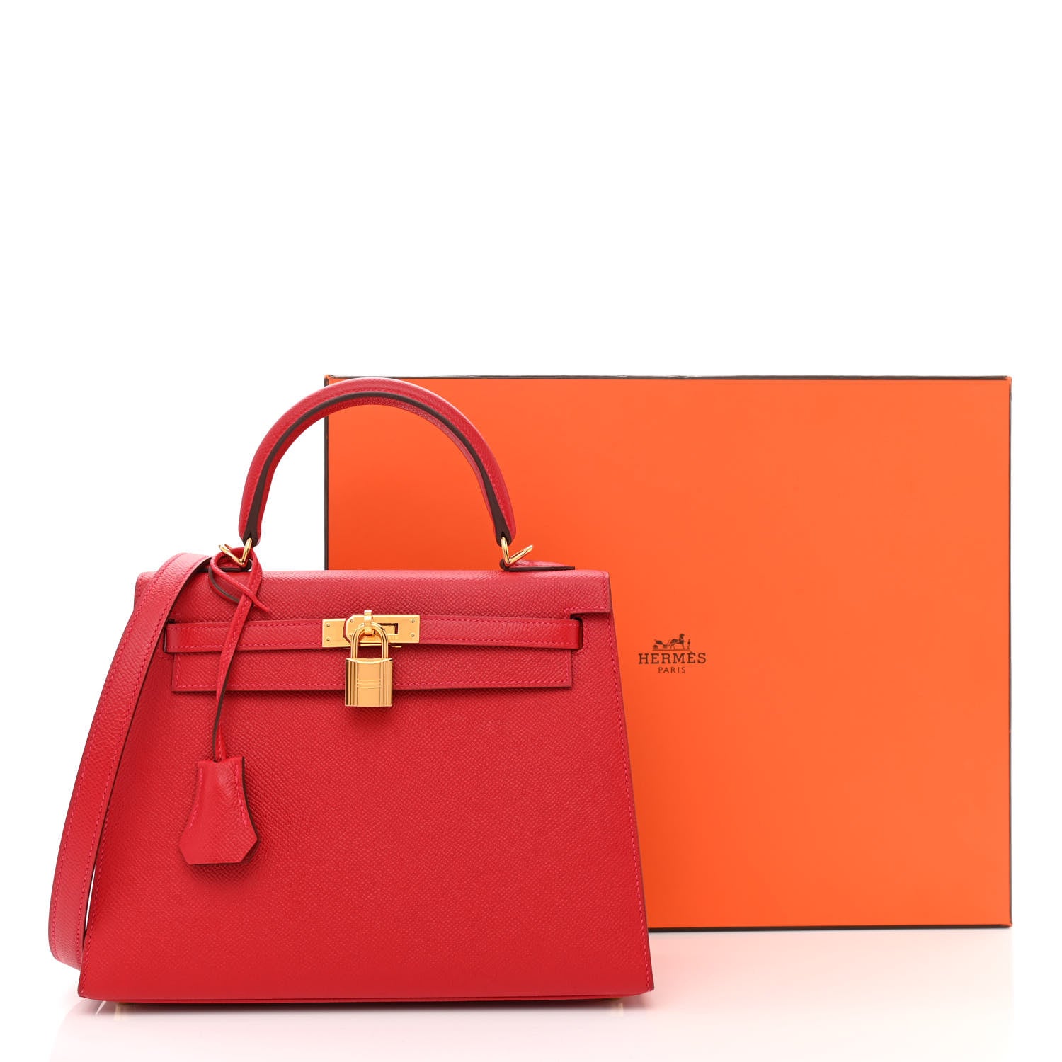 Hermes Epsom Kelly Sellier 25 Rouge Casaque 11 of 11