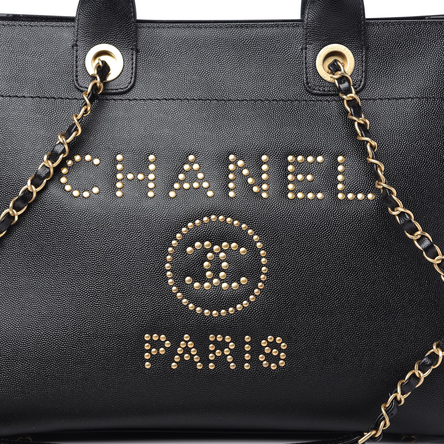 Chanel Caviar Small Studded Deauville Tote Black 10 of 10