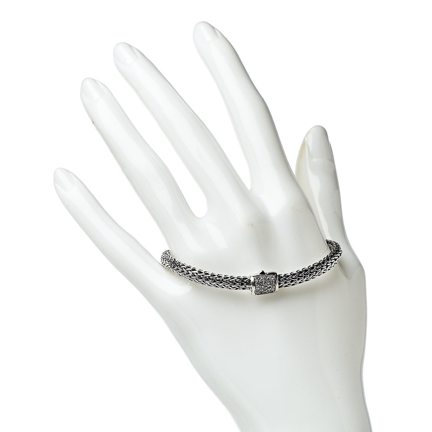 John Hardy Sterling Silver Diamond 5mm Classic Chain Bracelet 2 of 6