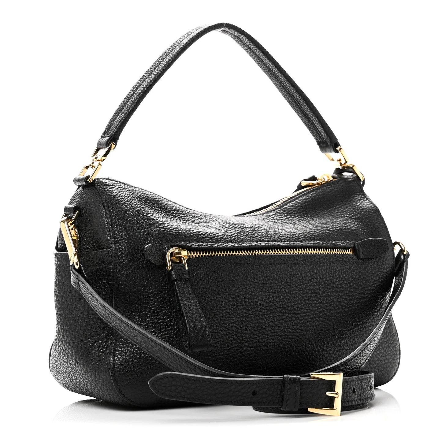 Vitello Daino Small Shoulder Bag Black