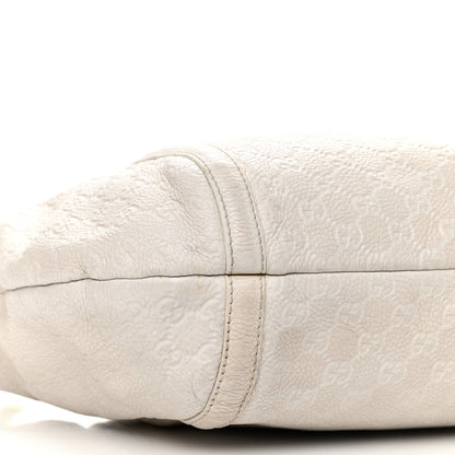 Gucci Guccissima Medium Techno Horsebit Hobo White 8 of 20