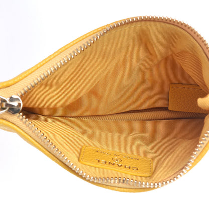 Chanel Caviar Quilted Small Cosmetic Case Yellow 5 of 8