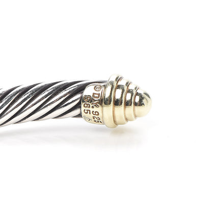 David Yurman Sterling Silver 14K Yellow Gold 5mm Cable Classics Bracelet 4 of 5