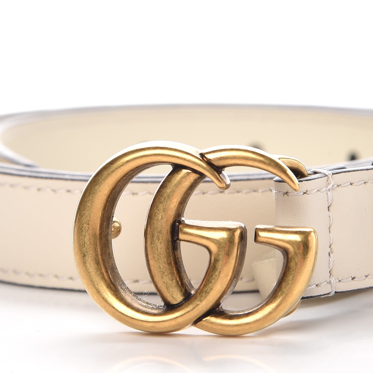 Gucci Calfskin Double G 20mm Belt 80 32 Mystic White 4 of 7