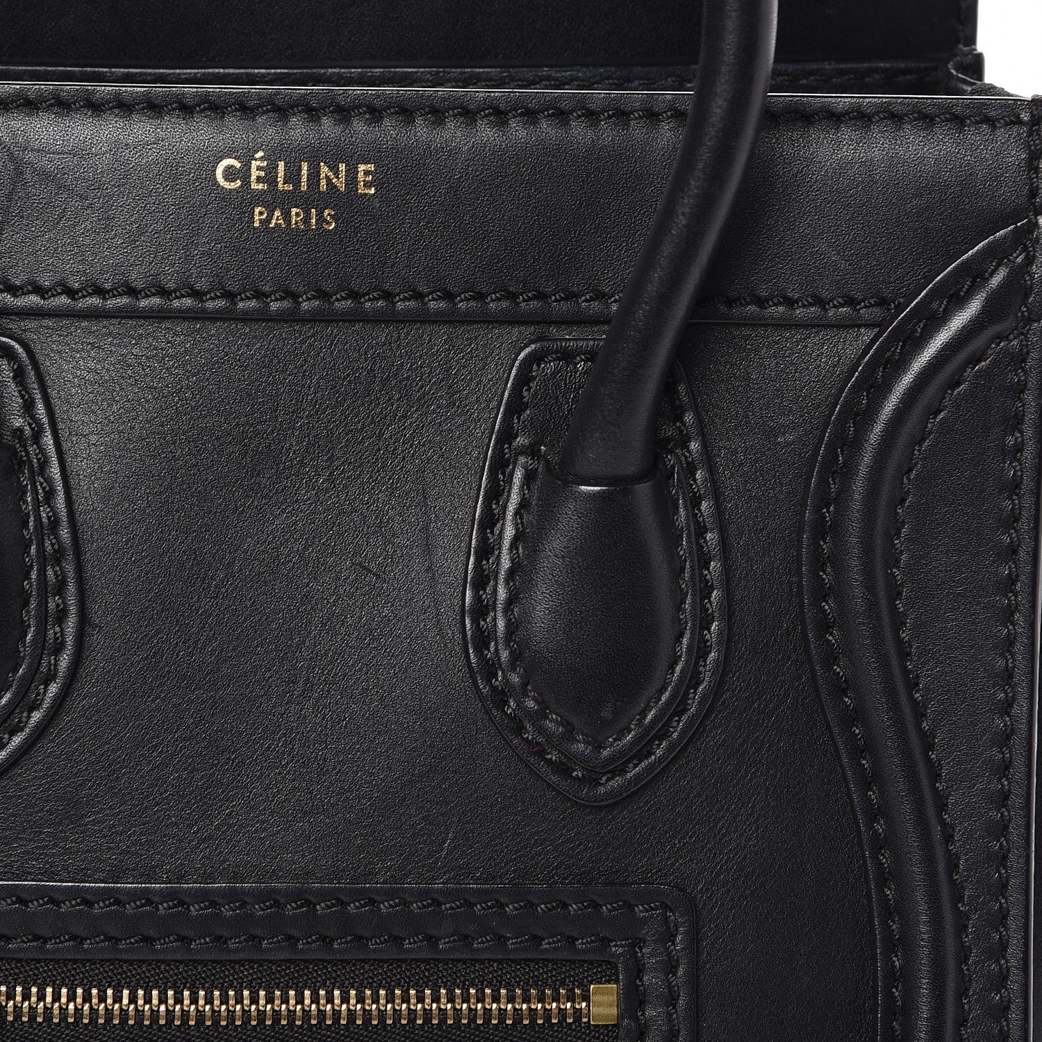 Celine Smooth Calfskin Nano Luggage Black 10 of 12