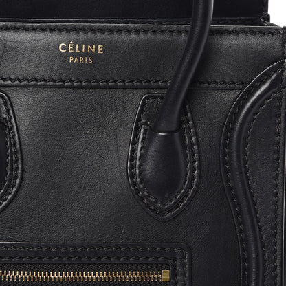 Celine Smooth Calfskin Nano Luggage Black 10 of 12