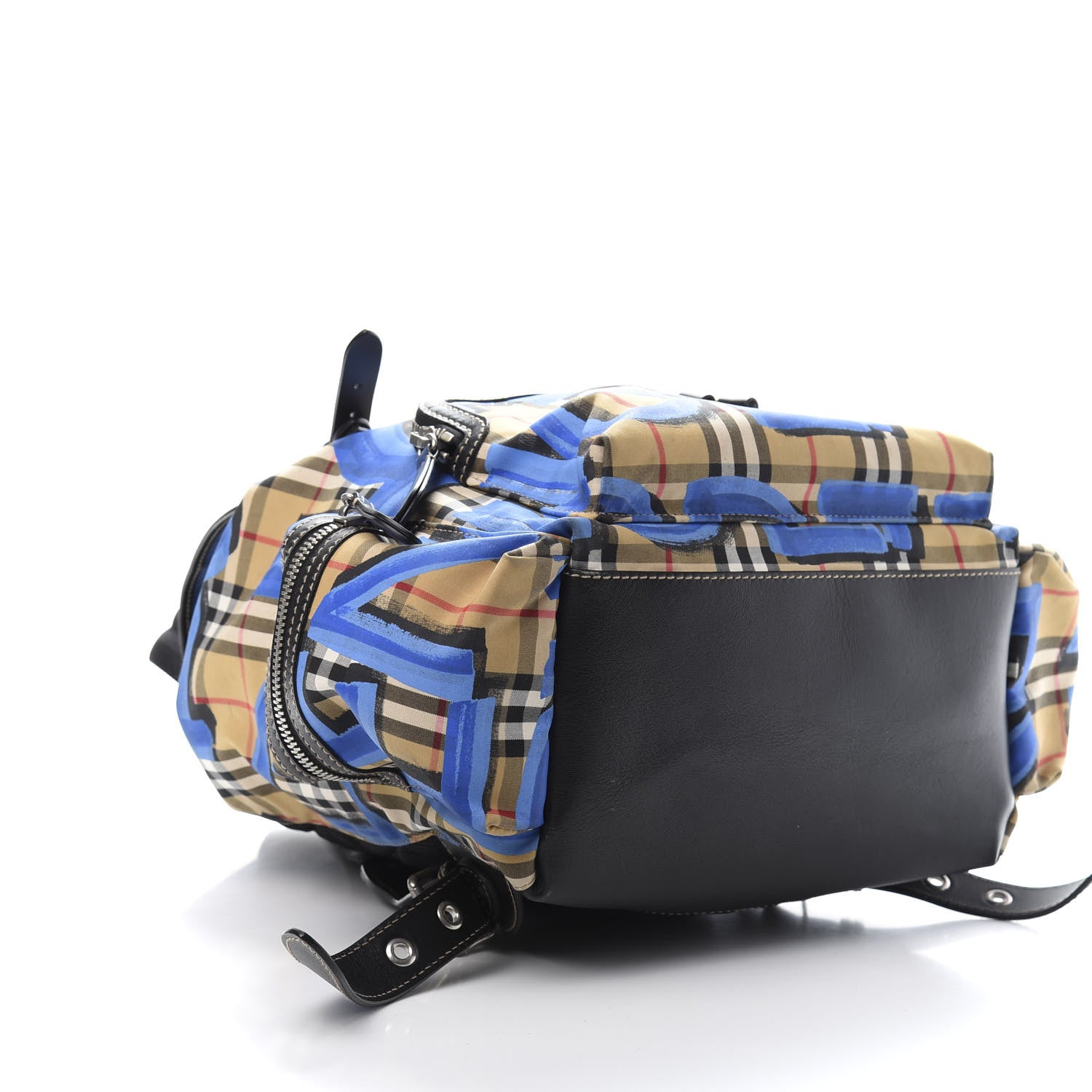 Burberry Vintage Check Graffiti Print Large Rucksack Backpack Blue