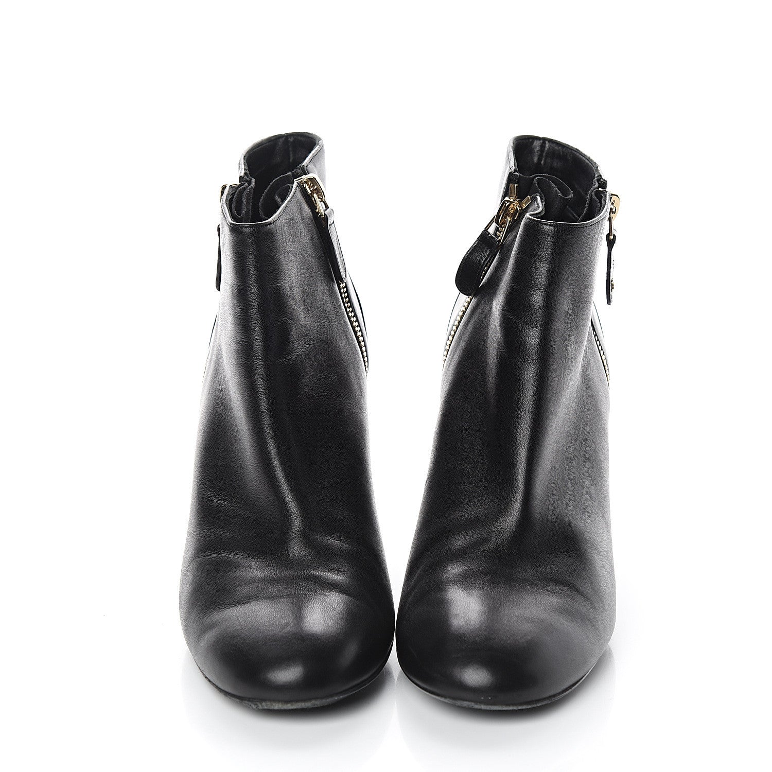 Chanel Lambskin Suede CC Short Boots 40 Black 2 of 8