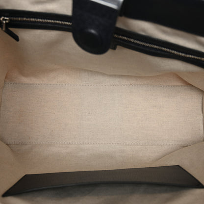 Gucci GG Supreme Monogram Textured Calfskin Web Medium Ophidia Shopping Tote Beige Blue 5 of 10